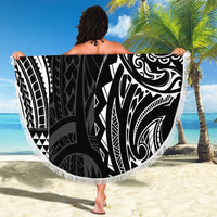 Polynesian Turtle Tribal Tattoo Beach Blanket Black Style