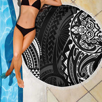 Polynesian Turtle Tribal Tattoo Beach Blanket Black Style