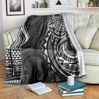 Polynesian Turtle Tribal Tattoo Blanket Black Style