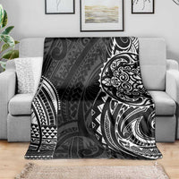 Polynesian Turtle Tribal Tattoo Blanket Black Style