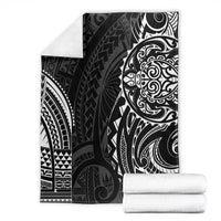 Polynesian Turtle Tribal Tattoo Blanket Black Style