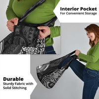 Polynesian Turtle Tribal Tattoo Grocery Bag Black Style