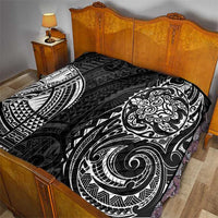 Polynesian Turtle Tribal Tattoo Quilt Black Style