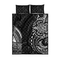Polynesian Turtle Tribal Tattoo Quilt Bed Set Black Style