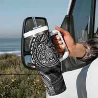 Polynesian Turtle Tribal Tattoo Tumbler With Handle Black Style