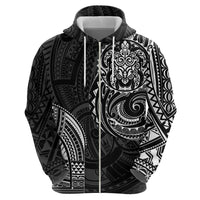 Polynesian Turtle Tribal Tattoo Zip Hoodie Black Style