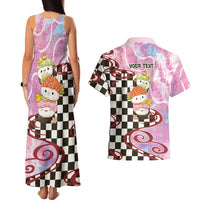 Personalized Japanese Kawaii Sushi Roll Couples Matching Tank Maxi Dress and Hawaiian Shirt Wagara Palaka Pattern
