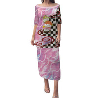 Personalized Japanese Kawaii Sushi Roll Family Matching Puletasi and Hawaiian Shirt Wagara Palaka Pattern