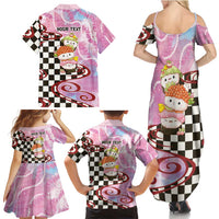 Personalized Japanese Kawaii Sushi Roll Family Matching Summer Maxi Dress and Hawaiian Shirt Wagara Palaka Pattern