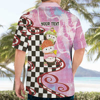 Personalized Japanese Kawaii Sushi Roll Hawaiian Shirt Wagara Palaka Pattern