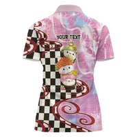 Personalized Japanese Kawaii Sushi Roll Women Polo Shirt Wagara Palaka Pattern