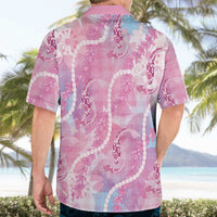 Japanese Koi Fish Hawaiian Shirt Pink Wagara Palaka Honohono Pikake Lei