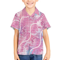 Japanese Koi Fish Hawaiian Shirt Pink Wagara Palaka Honohono Pikake Lei