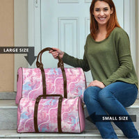 Japanese Koi Fish Travel Bag Pink Wagara Palaka Honohono Pikake Lei LT9 - Polynesian Pride