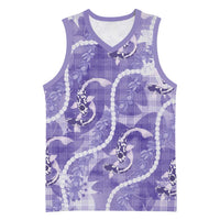 Japanese Koi Fish Basketball Jersey Purple Wagara Palaka Honohono Pikake Lei LT9 Unisex Purple - Polynesian Pride