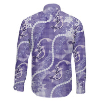 Japanese Koi Fish Family Matching Off Shoulder Short Dress and Hawaiian Shirt Purple Wagara Palaka Honohono Pikake Lei