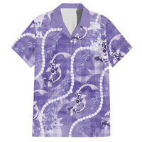 Japanese Koi Fish Hawaiian Shirt Purple Wagara Palaka Honohono Pikake Lei