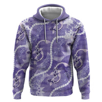 Japanese Koi Fish Hoodie Purple Wagara Palaka Honohono Pikake Lei LT9 Pullover Hoodie Purple - Polynesian Pride