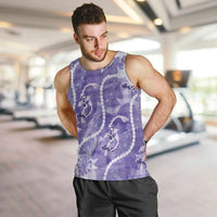 Japanese Koi Fish Men Tank Top Purple Wagara Palaka Honohono Pikake Lei LT9 Purple - Polynesian Pride