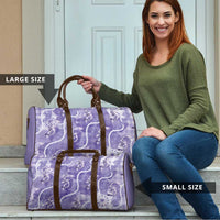 Japanese Koi Fish Travel Bag Purple Wagara Palaka Honohono Pikake Lei LT9 - Polynesian Pride
