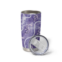 Japanese Koi Fish Tumbler Cup Purple Wagara Palaka Honohono Pikake Lei LT9 - Polynesian Pride