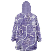 Japanese Koi Fish Wearable Blanket Hoodie Purple Wagara Palaka Honohono Pikake Lei LT9 - Polynesian Pride