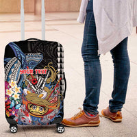 Personalized Japanese Koi Fish Ramen Luggage Cover Aloha Shark Kakau Pattern