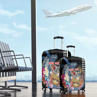 Personalized Japanese Koi Fish Ramen Luggage Cover Aloha Shark Kakau Pattern