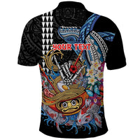 Personalized Japanese Koi Fish Ramen Polo Shirt Aloha Shark Kakau Pattern