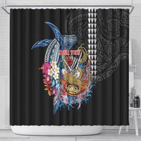 Personalized Japanese Koi Fish Ramen Shower Curtain Aloha Shark Kakau Pattern