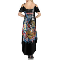 Personalized Japanese Koi Fish Ramen Summer Maxi Dress Aloha Shark Kakau Pattern