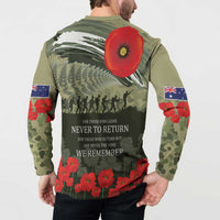 ANZAC Day We Remember Button Sweatshirt Maori Silver Fern Camouflage Motif