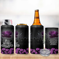 ANZAC Day Remembrance 4 in 1 Can Cooler Tumbler Purple Poppy We Will Remember Them