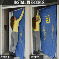 Custom Oceania Football Solomon Kings Door Cover Polynesian Tribal Pattern