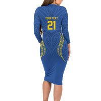 Custom Oceania Football Solomon Kings Long Sleeve Bodycon Dress Polynesian Tribal Pattern LT9 - Polynesian Pride