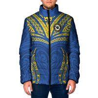 Custom Oceania Football Solomon Kings Padded Jacket Polynesian Tribal Pattern LT9 Men Blue - Polynesian Pride