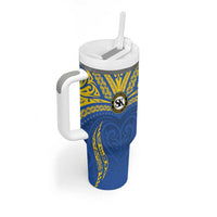 Custom Oceania Football Solomon Kings Tumbler With Handle Polynesian Tribal Pattern LT9 - Polynesian Pride