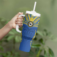 Custom Oceania Football Solomon Kings Tumbler With Handle Polynesian Tribal Pattern LT9 - Polynesian Pride