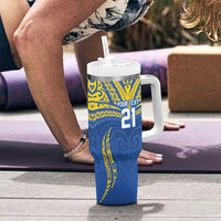 Custom Oceania Football Solomon Kings Tumbler With Handle Polynesian Tribal Pattern LT9 - Polynesian Pride