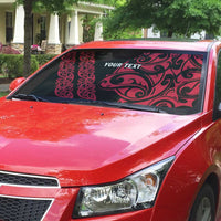 All Black Maori Tribal Tattoo Personalised Auto Sun Shade Classic Red Polynesian Style - Polynesian Pride