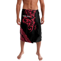 All Black Maori Tribal Tattoo Personalised Lavalava Classic Red Polynesian Style - Polynesian Pride