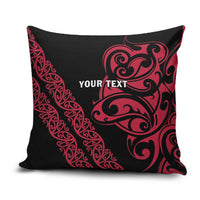 All Black Maori Tribal Tattoo Personalised Pillow Cover Classic Red Polynesian Style - Polynesian Pride