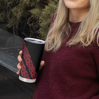 All Black Maori Tribal Tattoo Personalised Tumbler Cup Classic Red Polynesian Style - Polynesian Pride