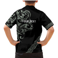 All Black Maori Tribal Tattoo Personalised Family Matching Mermaid Dress and Hawaiian Shirt Moss Green Polynesian Style - Polynesian Pride