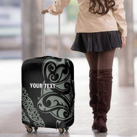 All Black Maori Tribal Tattoo Personalised Luggage Cover Moss Green Polynesian Style - Polynesian Pride