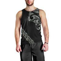 All Black Maori Tribal Tattoo Personalised Men Tank Top Moss Green Polynesian Style - Polynesian Pride