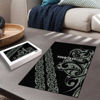 All Black Maori Tribal Tattoo Personalised Puzzle Moss Green Polynesian Style - Polynesian Pride