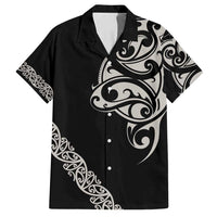 All Black Maori Tribal Tattoo Personalised Family Matching Long Sleeve Bodycon Dress and Hawaiian Shirt Stone Gray Polynesian Style - Polynesian Pride