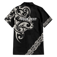 All Black Maori Tribal Tattoo Personalised Family Matching Short Sleeve Bodycon Dress and Hawaiian Shirt Stone Gray Polynesian Style - Polynesian Pride