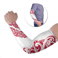 All White Maori Tribal Tattoo Personalised Arm Sleeves Classic Red Polynesian Style - Polynesian Pride